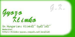 gyozo klimko business card